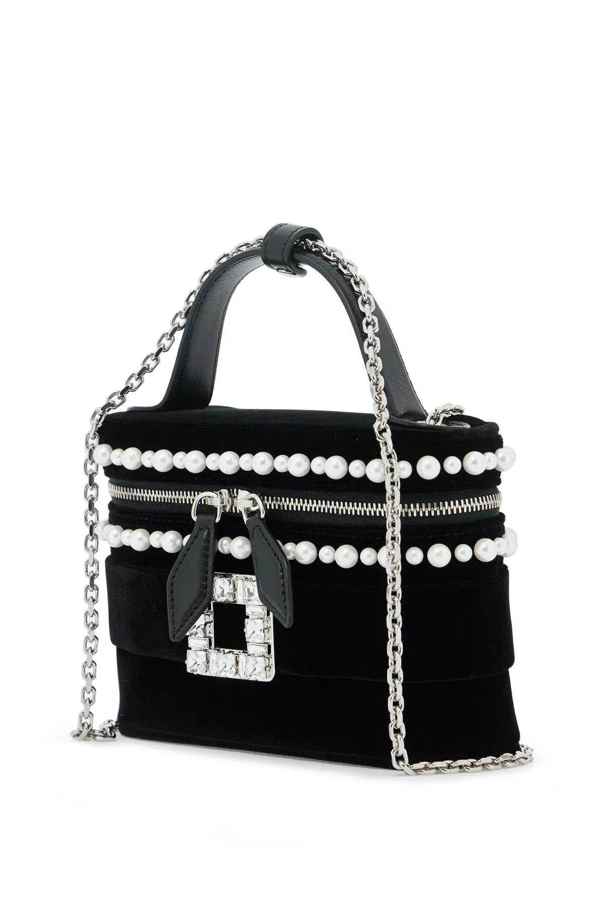 "micro vanity bag with rhinestone