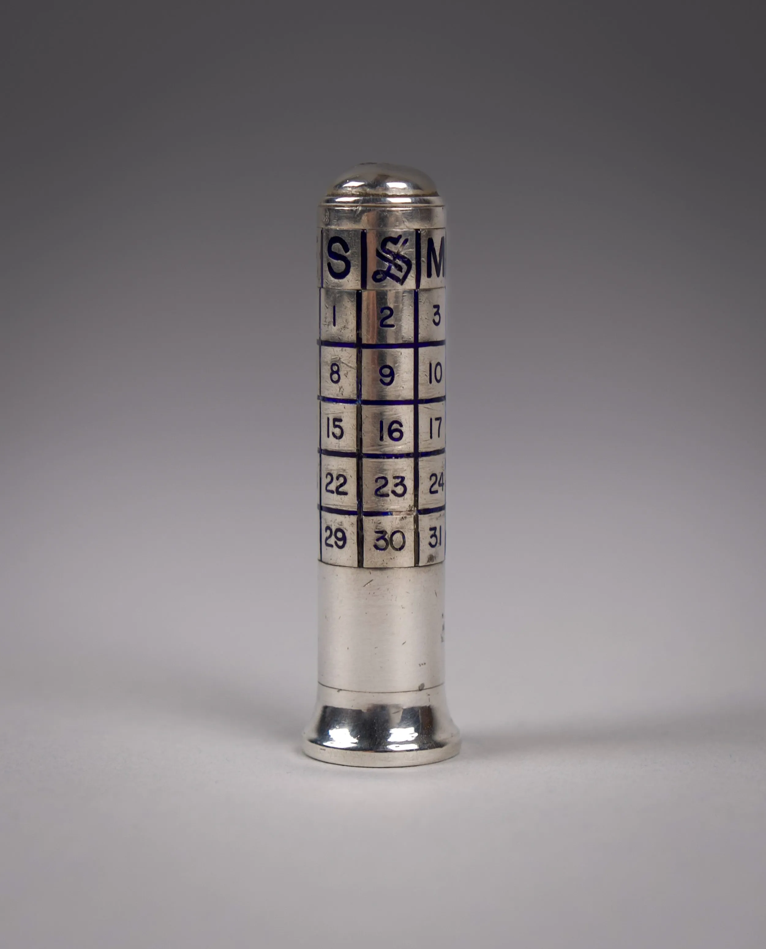 Rare Sterling Silver & Enamel Perpetual Calendar by JC Vickery, 1927.