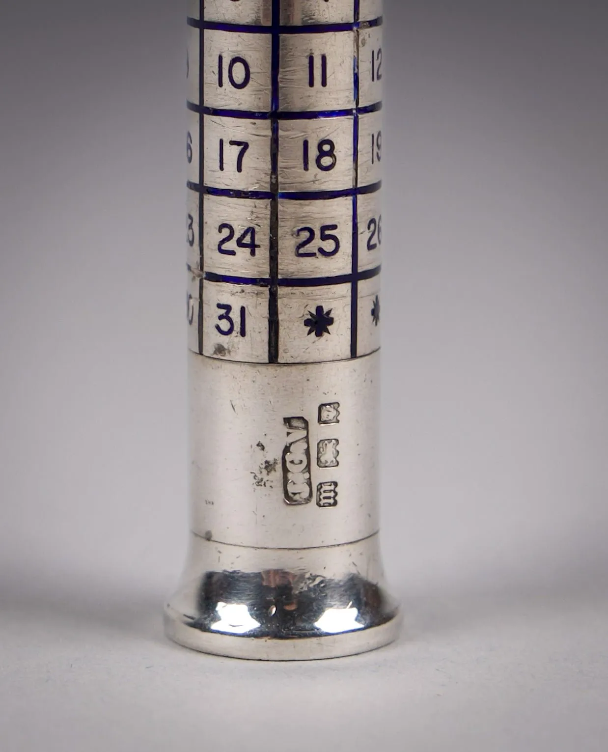 Rare Sterling Silver & Enamel Perpetual Calendar by JC Vickery, 1927.