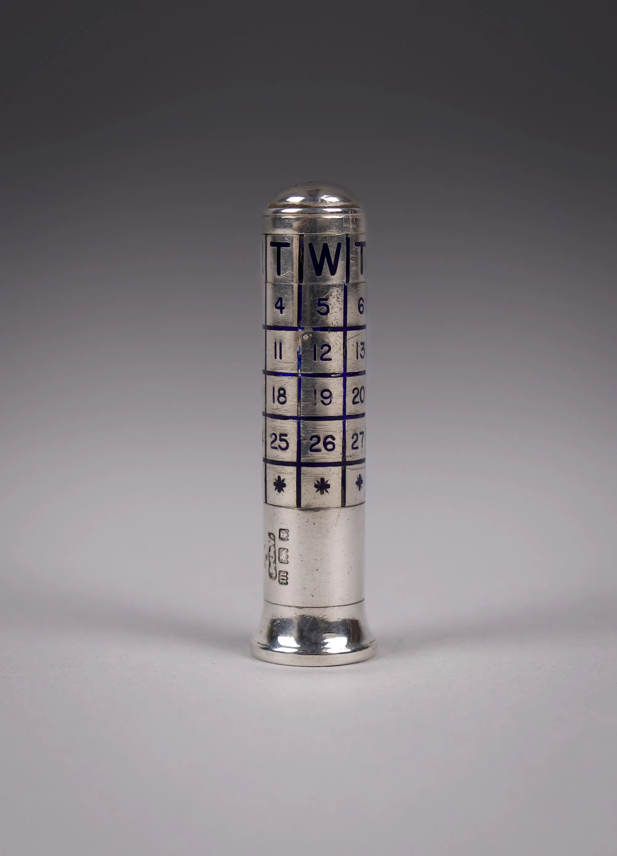 Rare Sterling Silver & Enamel Perpetual Calendar by JC Vickery, 1927.