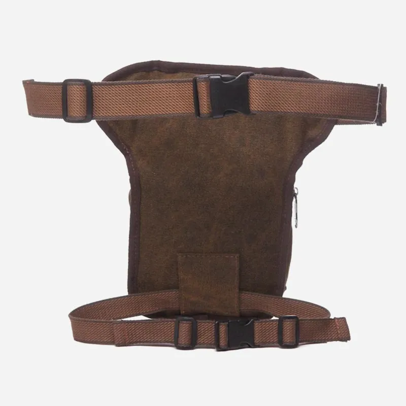 Retro Leg Bag For Men Outdoor Sports Canvas Crossbody Bag