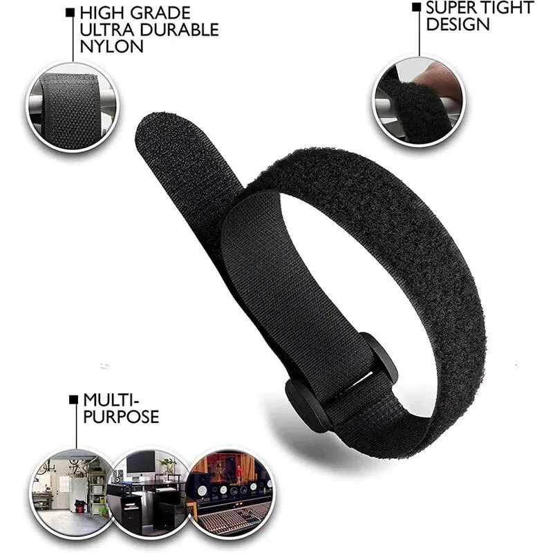 Reusable Durable Hook & Loop Organizer Straps (10pcs)