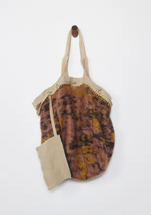 Reversible Fuzzy Contrast Tie-Dye Shopper Tote Bag