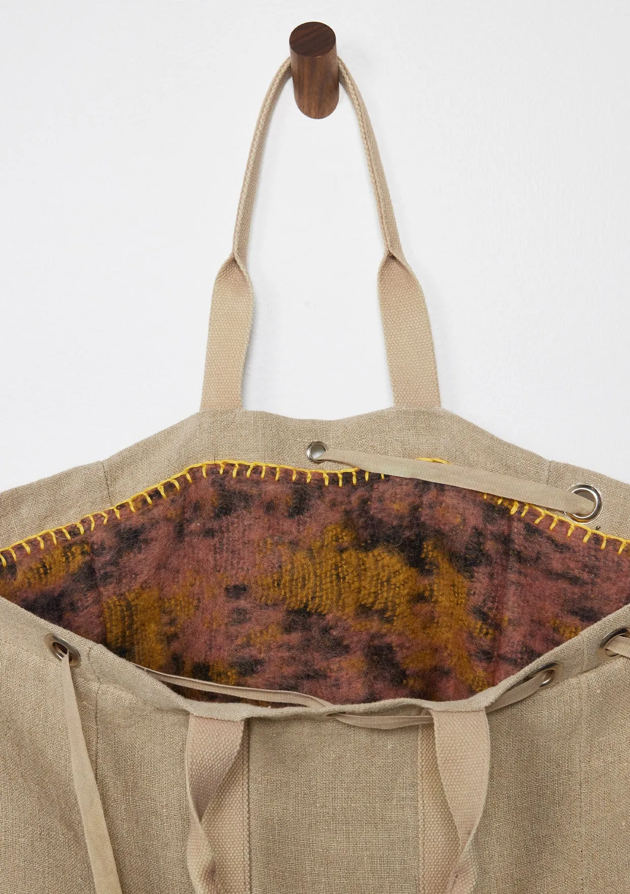 Reversible Fuzzy Contrast Tie-Dye Shopper Tote Bag