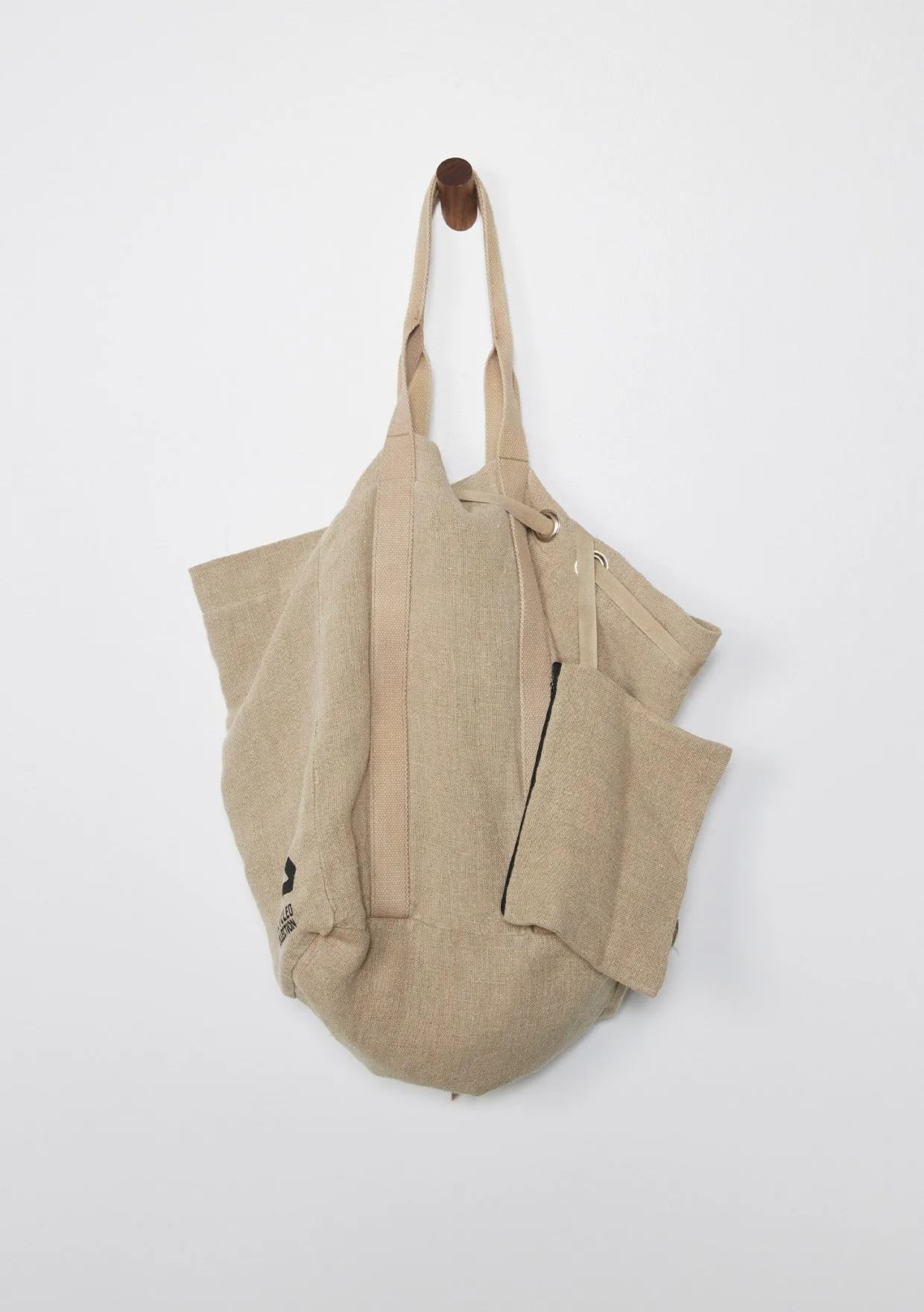 Reversible Fuzzy Contrast Tie-Dye Shopper Tote Bag