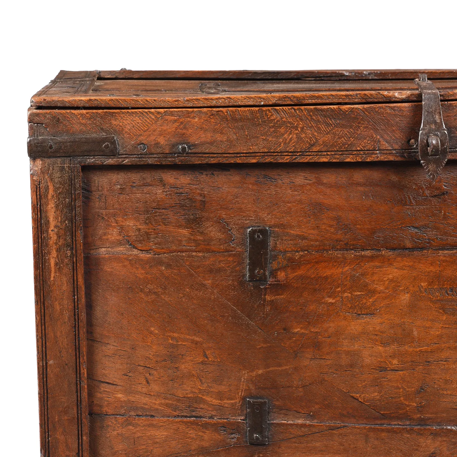 Roheda Wood Chest From Rajasthan - 19th Century