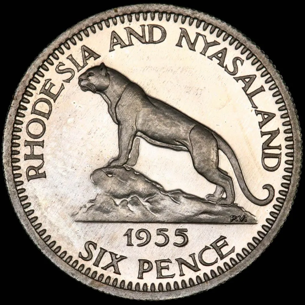 Scarce 1955 Rhodesia And Nyasaland 7-Coin Boxed Proof Set KM.PS-2 - Gem Proof