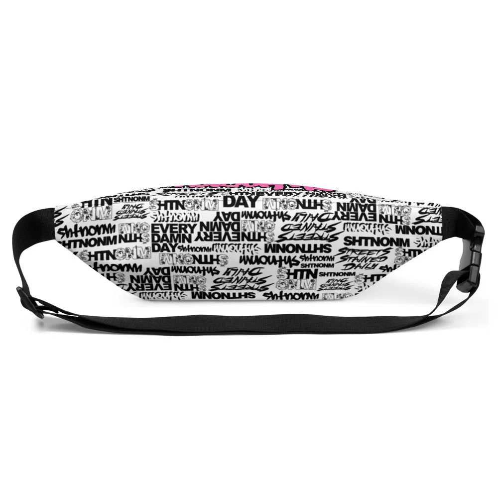 SHTNONM - White Fanny Pack (Hot Pink)
