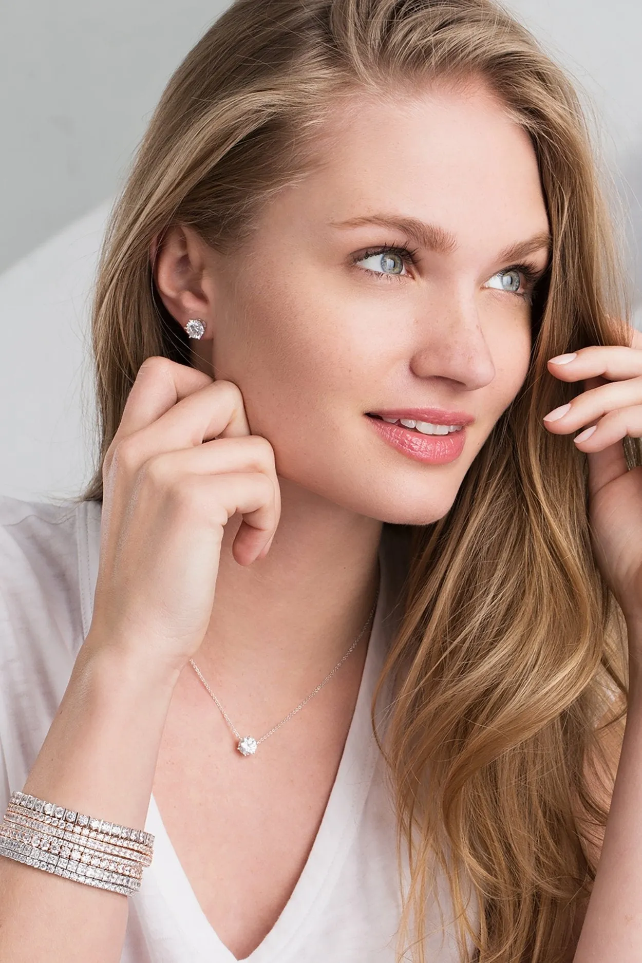 Solitaire Brilliant Stud Earrings - 6 prong Finished in 18kt Yellow Gold