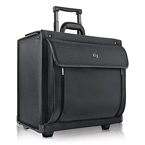 Solo Herald 15.6 Inch Rolling Laptop Catalog Case with Dual Combination Locks, Black