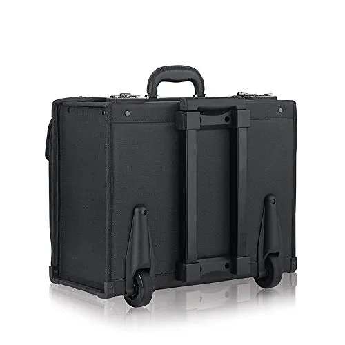 Solo Herald 15.6 Inch Rolling Laptop Catalog Case with Dual Combination Locks, Black