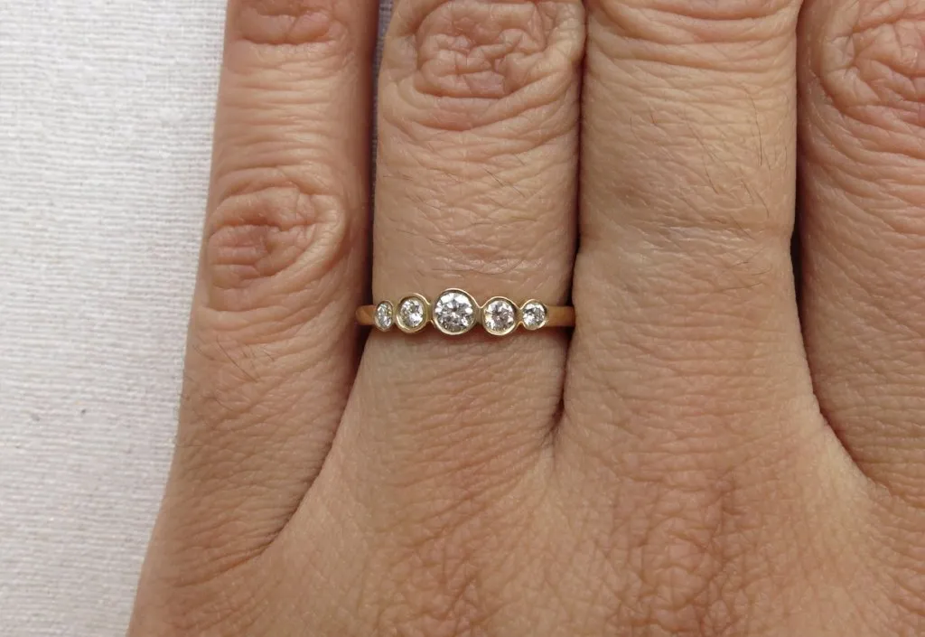 Tapered Five Diamond Ring