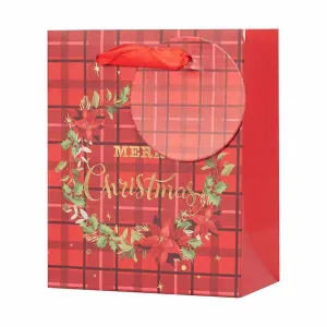 TARTAN & BERRIES GIFT BAG SMALL 11.1X13.7X6.2CM