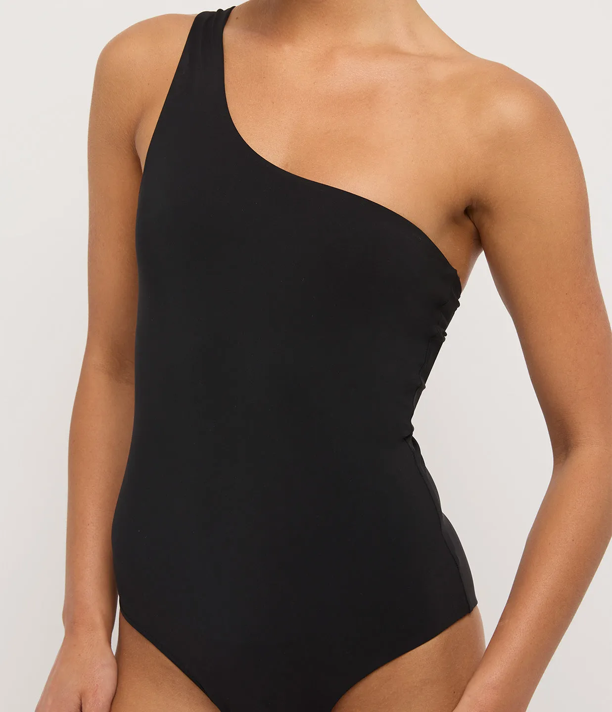 The One Shoulder One Piece in Black