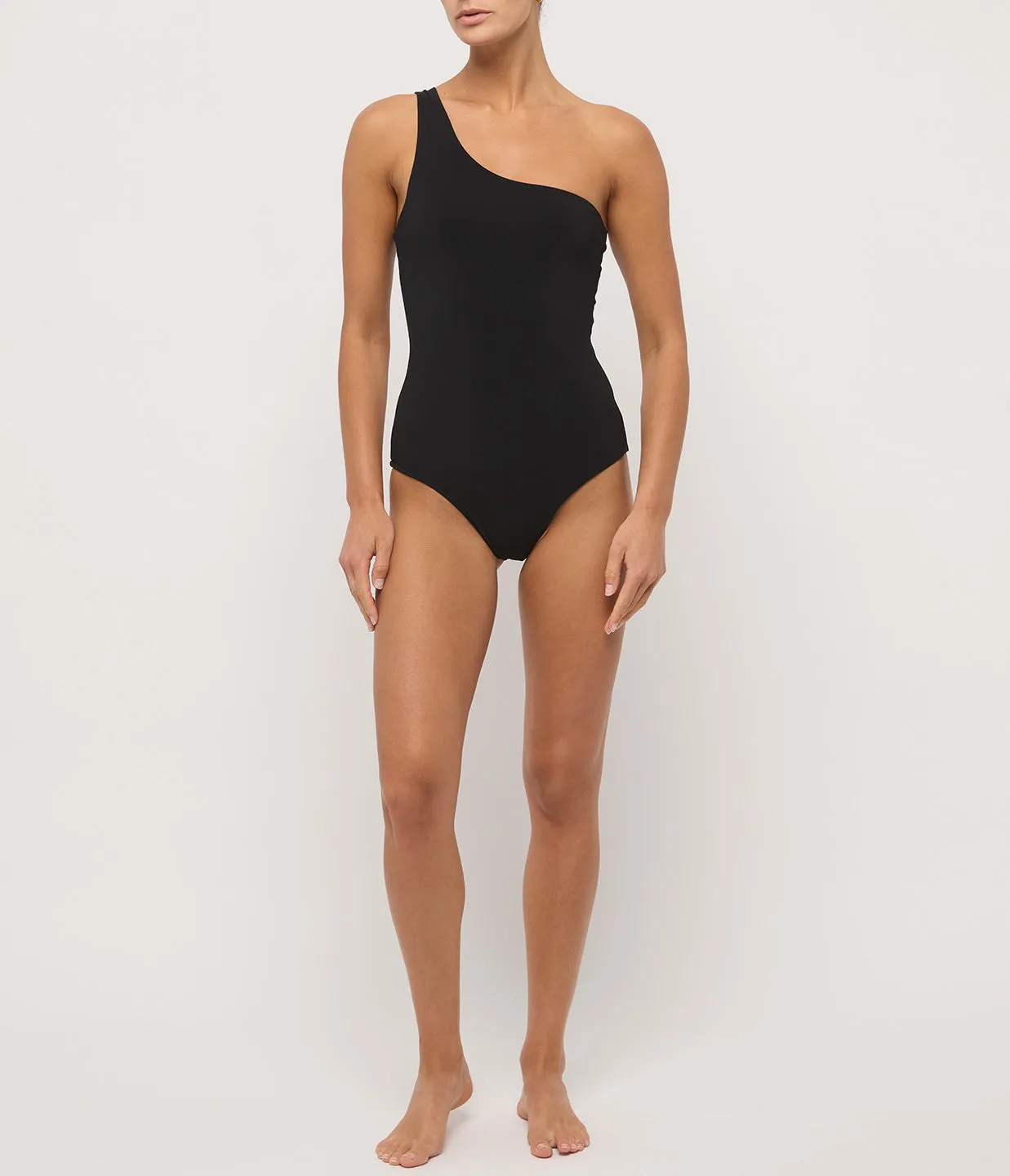 The One Shoulder One Piece in Black