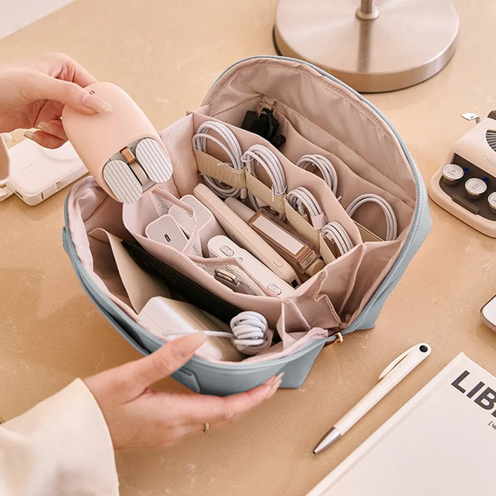Travel Electronics Organizer Bag Tech Bag Pouch Travel USB Cable Organizer Grey