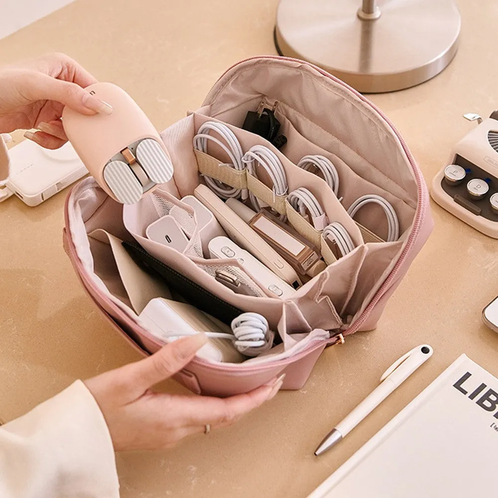 Travel Electronics Organizer Bag Tech Bag Pouch Travel USB Cable Organizer Pink